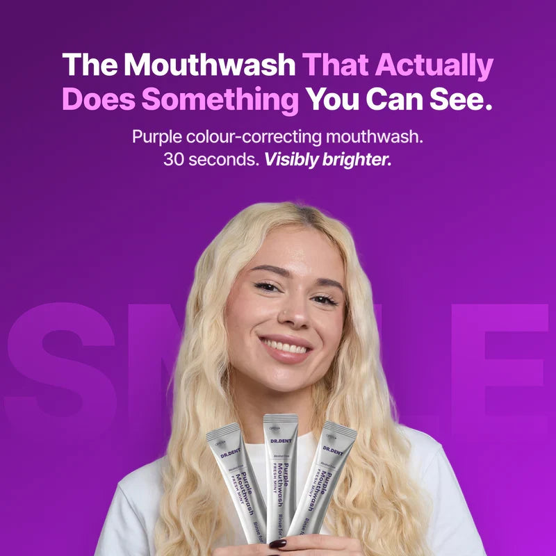 Purple Mouthwash Sachets For Teeth Whitening