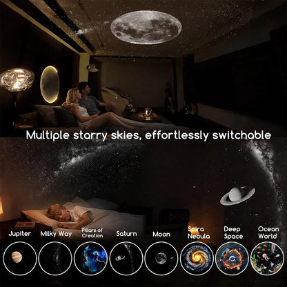 6-in-1 Galaxy Projector Night Light With 6 Projection Discs