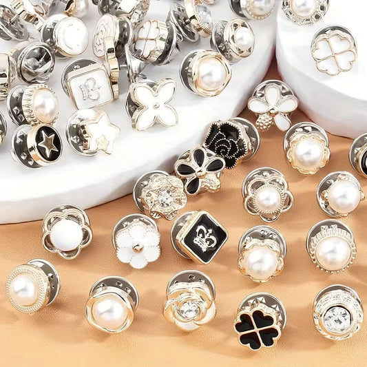 Button Brooch Safety Pins for Women's Clothing