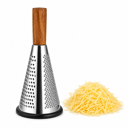 Stainless Steel conical Grater with Wooden Handle
