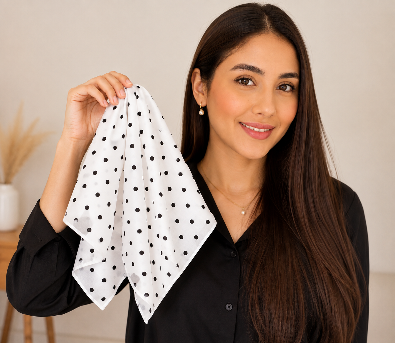 Women's Elastic Polka Dot Headscarf