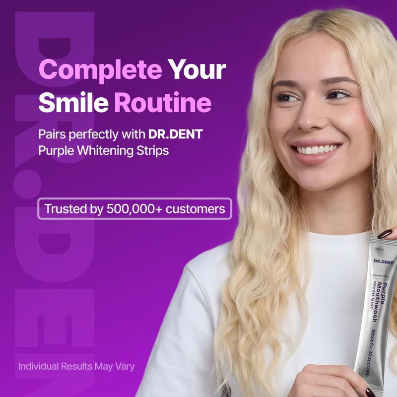 Purple Mouthwash Sachets For Teeth Whitening