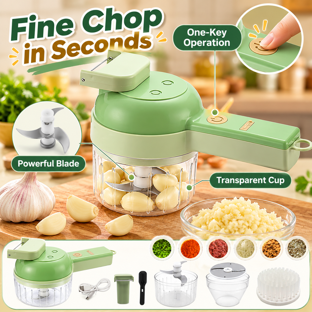 4 in 1 Portable Handheld Electric Food Chopper