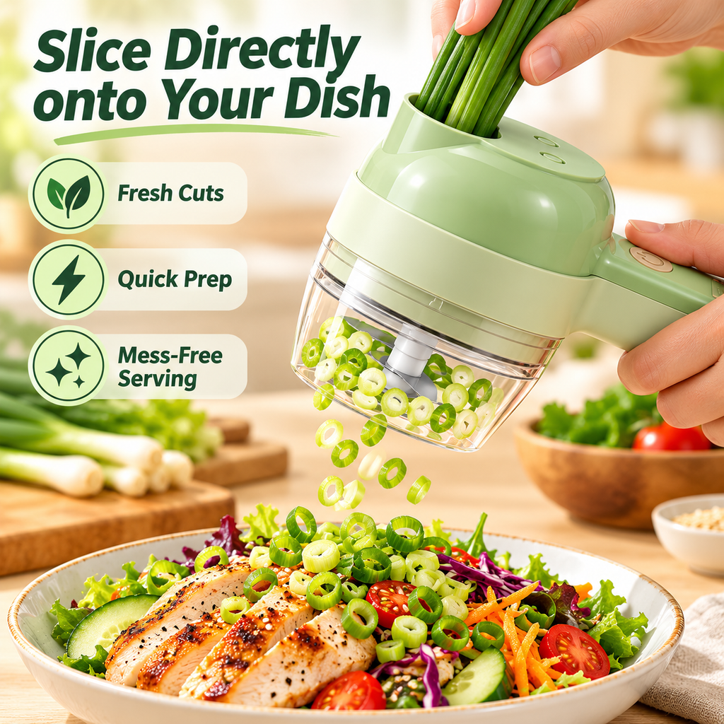 4 in 1 Portable Handheld Electric Food Chopper