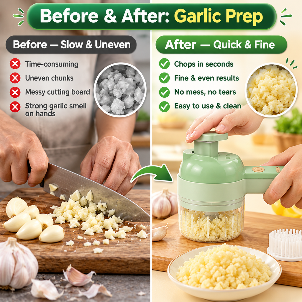 4 in 1 Portable Handheld Electric Food Chopper