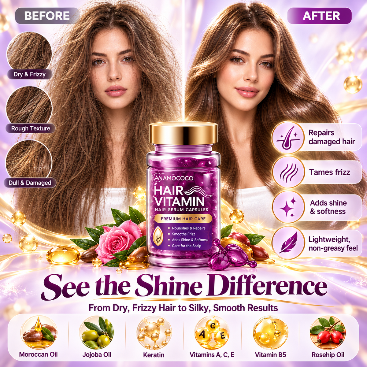 Hair Vitamin Shine & Frizz Control Capsules