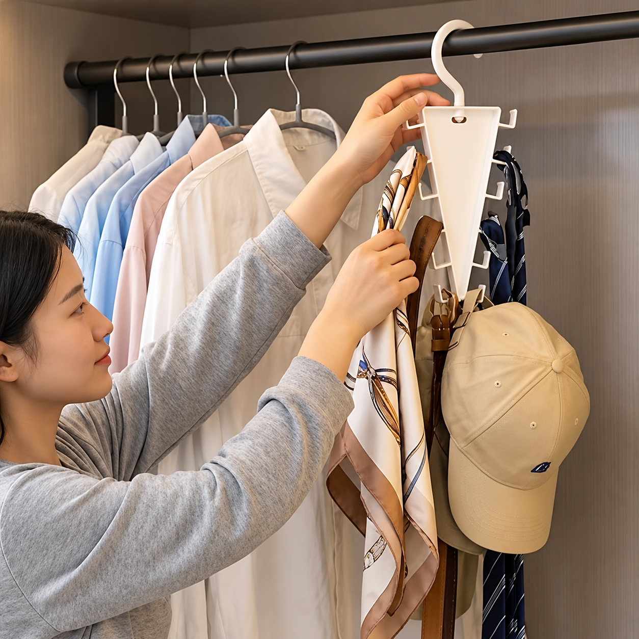 12-Hook Space-Saving Wardrobe Organizer