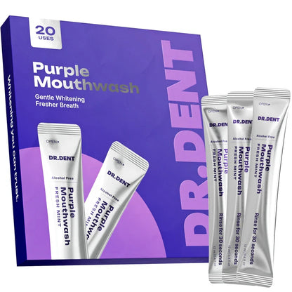 Purple Mouthwash Sachets For Teeth Whitening