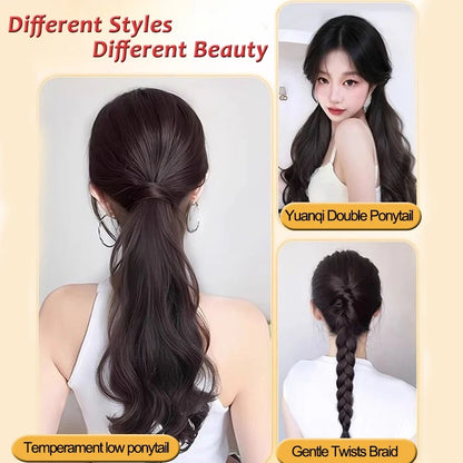 Short Wavy Curly Ponytail Extension with Hair Ties