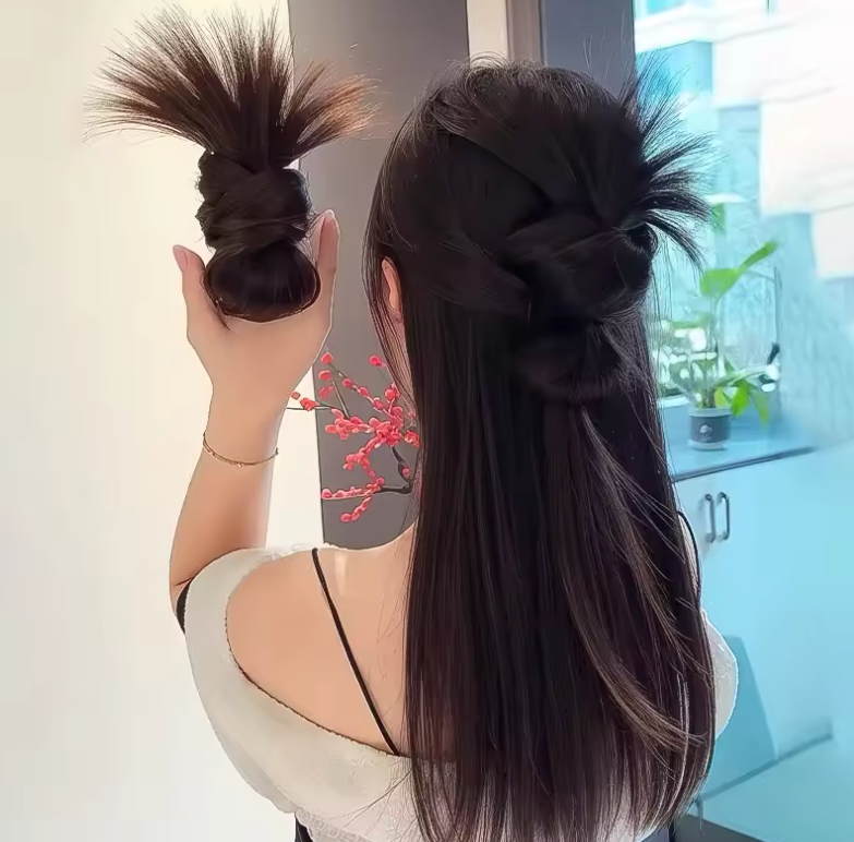 Synthetic Low Tied Ball Head Claw Clip