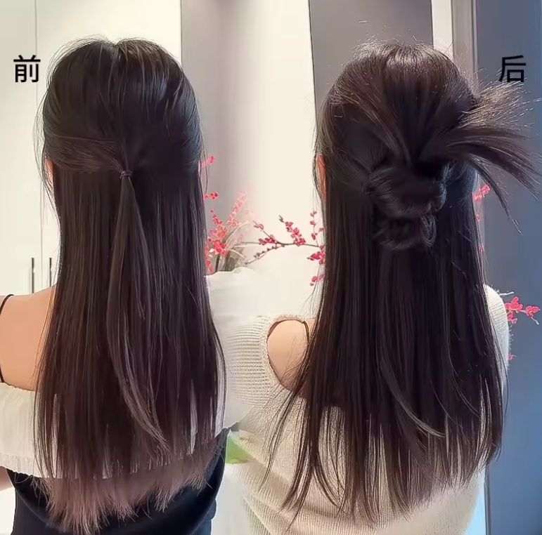 Synthetic Low Tied Ball Head Claw Clip