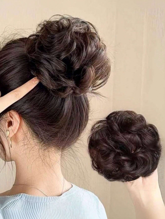 Synthetic Hair Bun Claw Clip