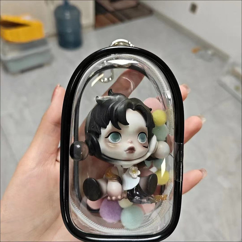Transparent Travel Cable Organizer Bag With Key Chain
