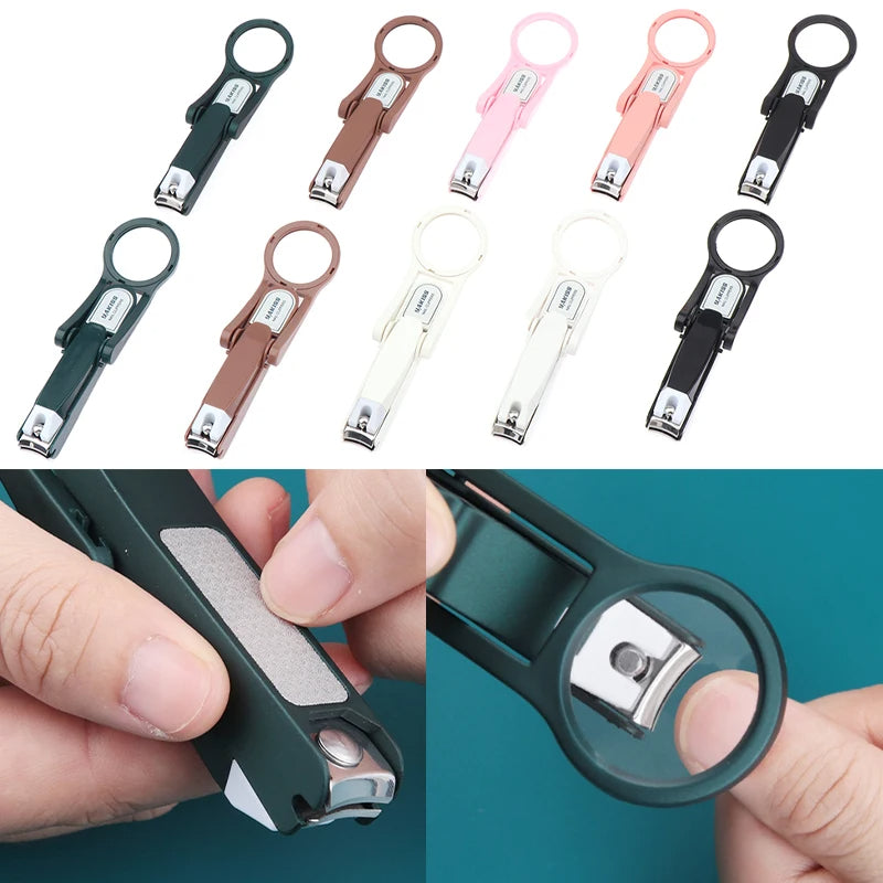 Stainless Steel Nail Clippers with Magnifying Glass And Storage Box
