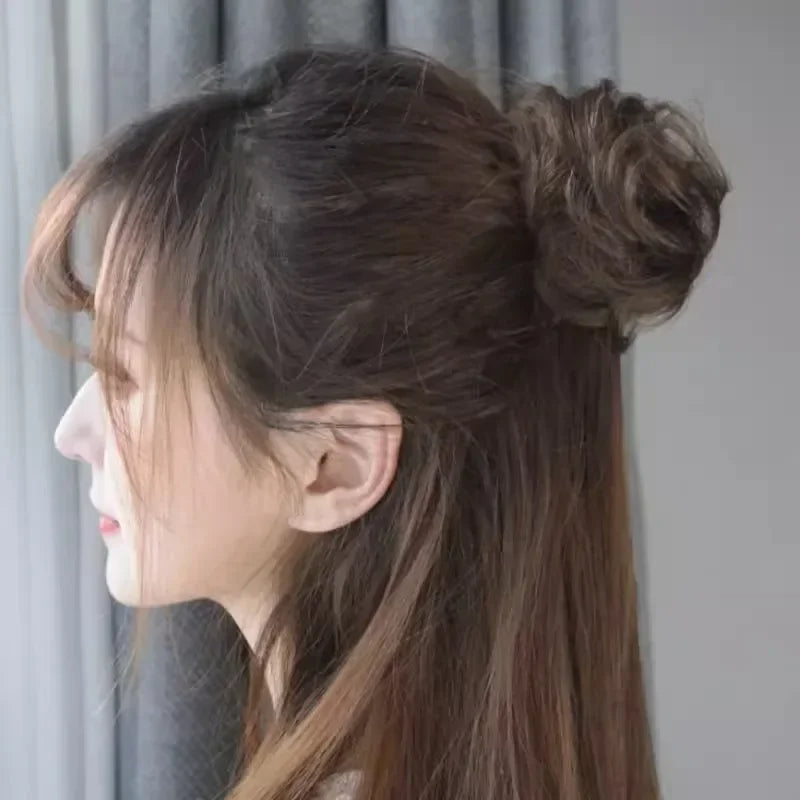 Synthetic Hair Bun Claw Clip