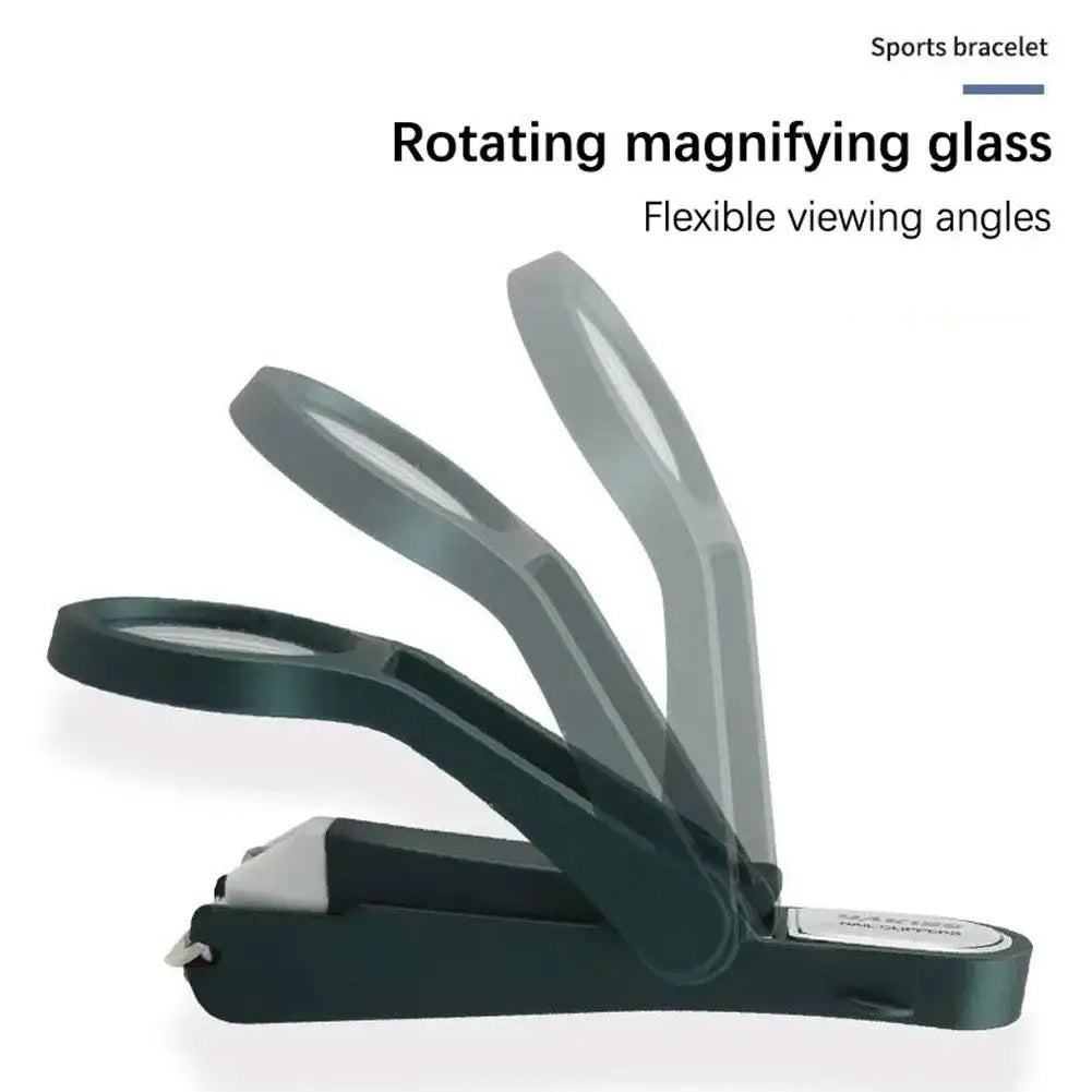 Stainless Steel Nail Clippers with Magnifying Glass And Storage Box