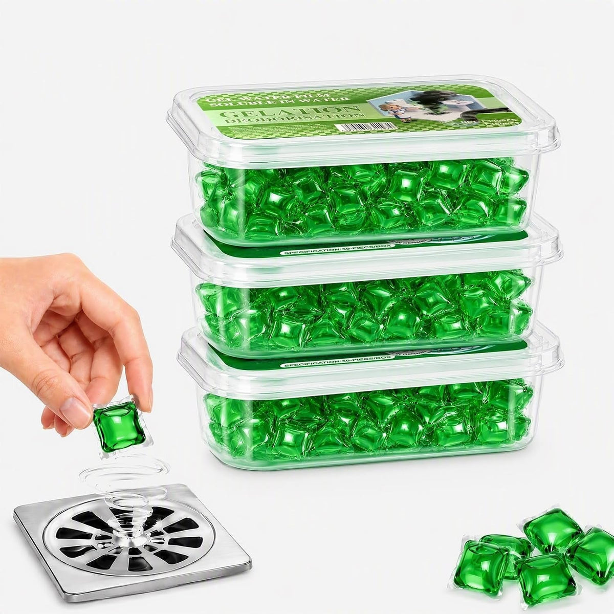 DrainFresh Gel Pods – Eliminate Bad Odors & Keep Drains Clean